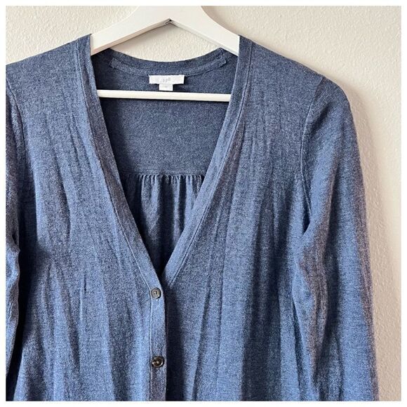 J.Jill Long V Neck Cotton Blend Cardigan Sweater XS Button Up Pockets - Picture 4 of 8
